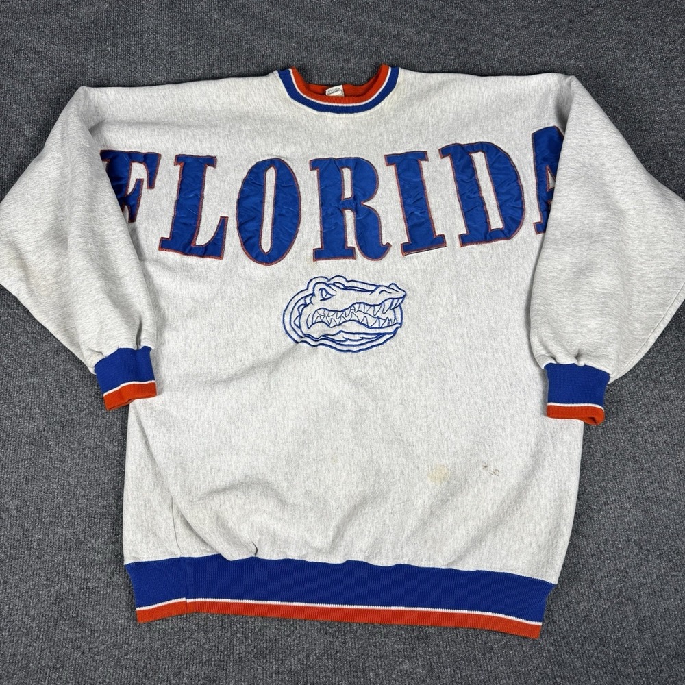 Vintage 90s UF University Of Florida Gators Spell out Crewneck Sweatshirt Sz 2XL